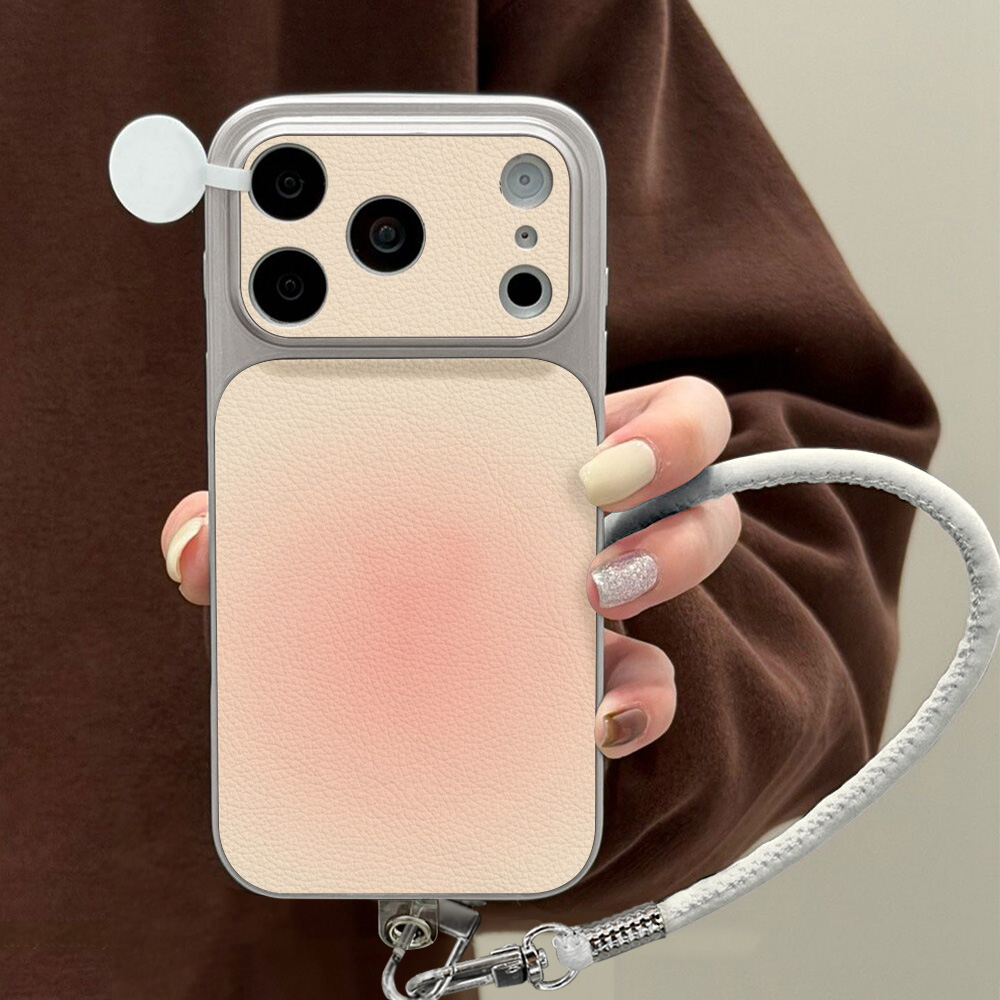 Lanyard Phone Strap - غطاء هاتف بنمط الليتشي لآيفون 16