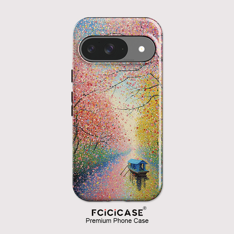 Google Pixel 9 - حافظة هاتف Fcicicase ملونة بطبعة شجرة