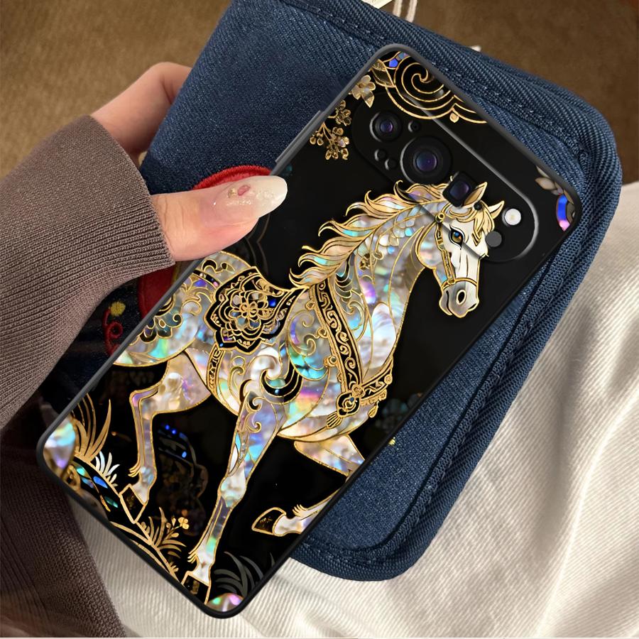 Google Pixel 9 - غطاء هاتف Lucky Horse Funda لهواتف
