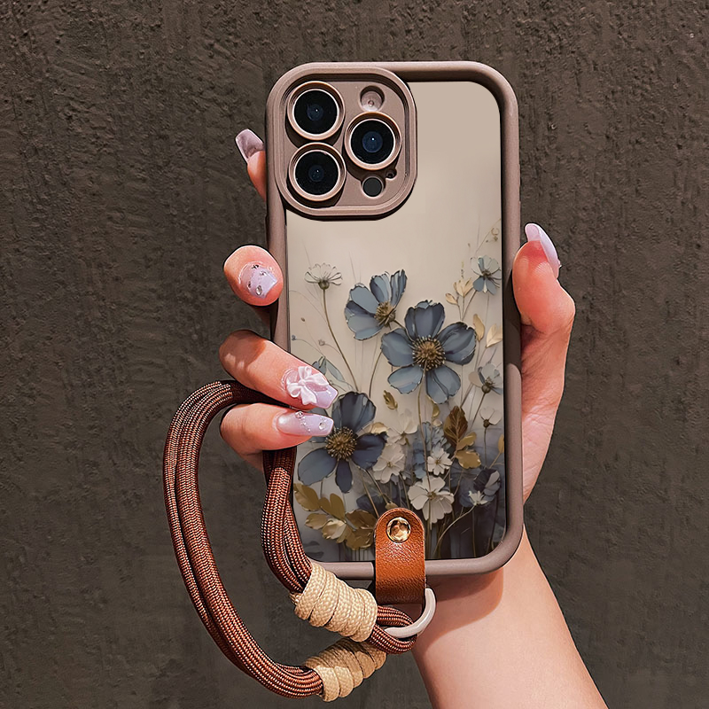 جراب هاتف بتصميم زهرة زرقاء مع - مراجعة Lanyard Phone Strap وسعره