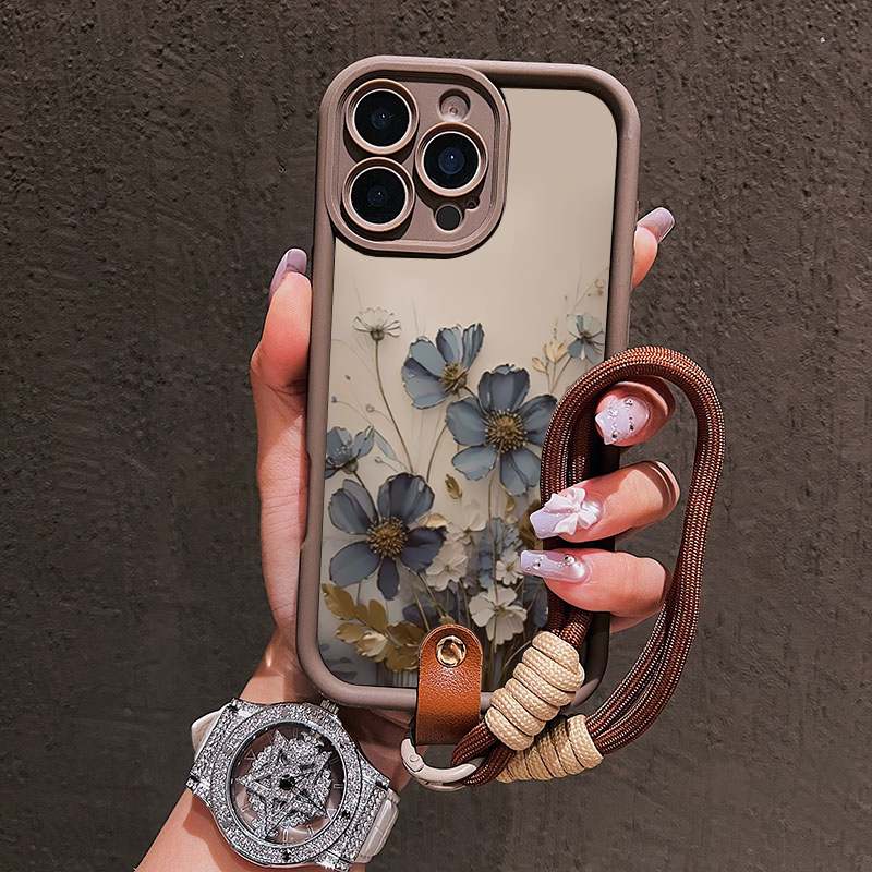 جراب هاتف بتصميم زهرة زرقاء مع - مراجعة Lanyard Phone Strap وسعره