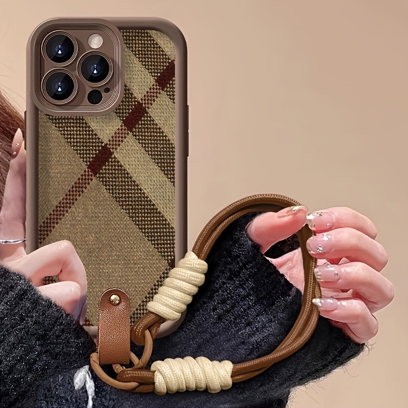 جراب هاتف بحزام حبل مخطط بني ل - مراجعة Lanyard Phone Strap وسعره