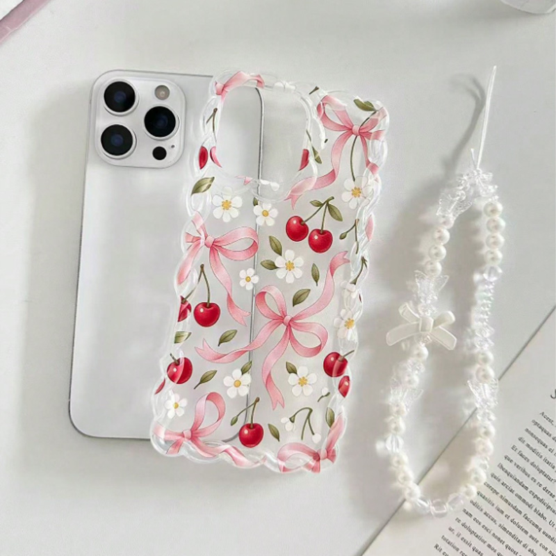 غطاء هاتف شفاف بتصميم زهور الك - مراجعة Phone Accessories Beads وسعره