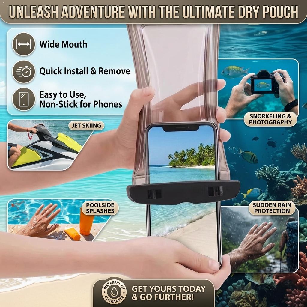 حافظة هاتف مقاومة للماء شفافة، - مراجعة Phone Accessories Pouch وسعره